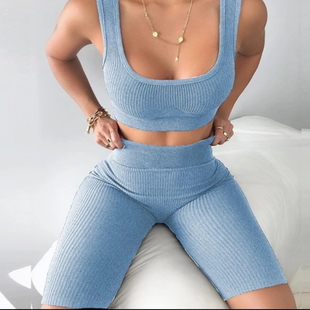 👖👕 New Ribbed Cotton Loungewear Capri & Top Set